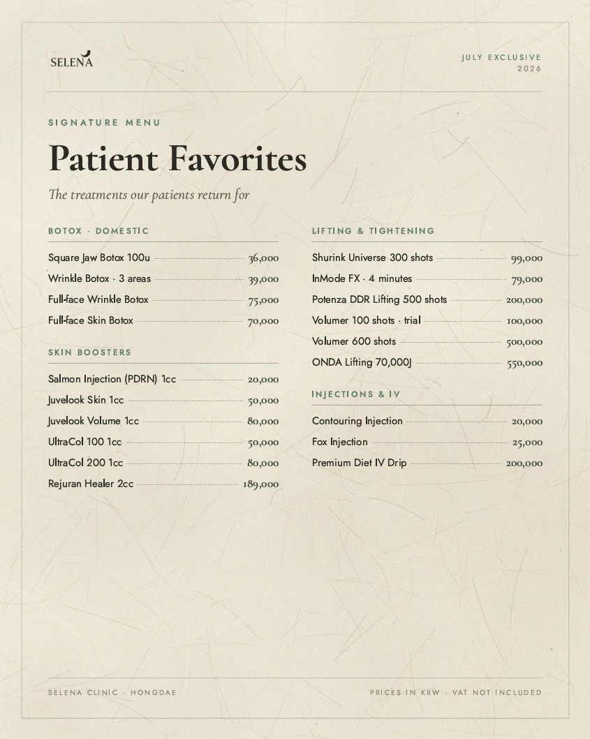 SIGNATURE MENU Patient Favorites The treatments our patients return for