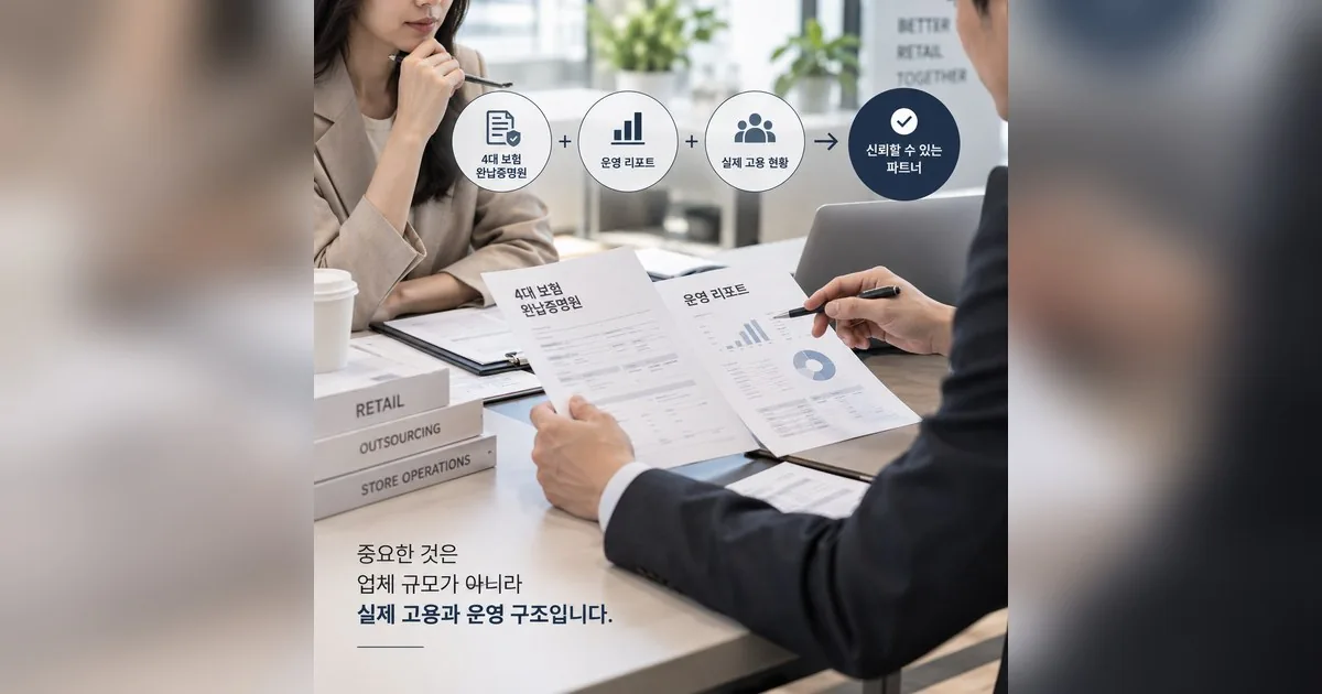 매장 아웃소싱 업체는 무엇으로 검증하는가 — 계약 전 확인 항목과 요청 자료